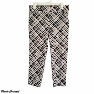 New York & company plaid pants black & white size 8